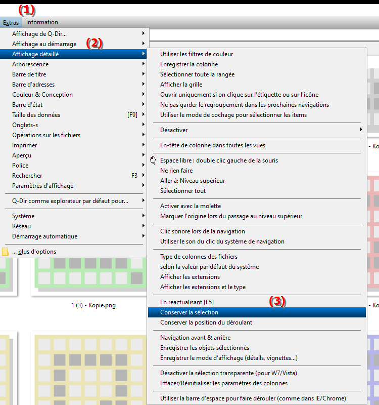 Existe t il une option dans l Explorateur de fichiers pour conserver la sélection